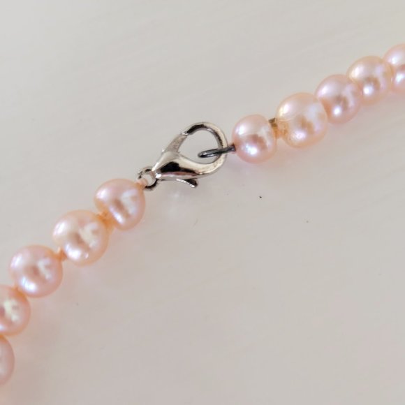 Freshwater Pink Pearl Strand Necklace - 16" - Picture 4 of 6